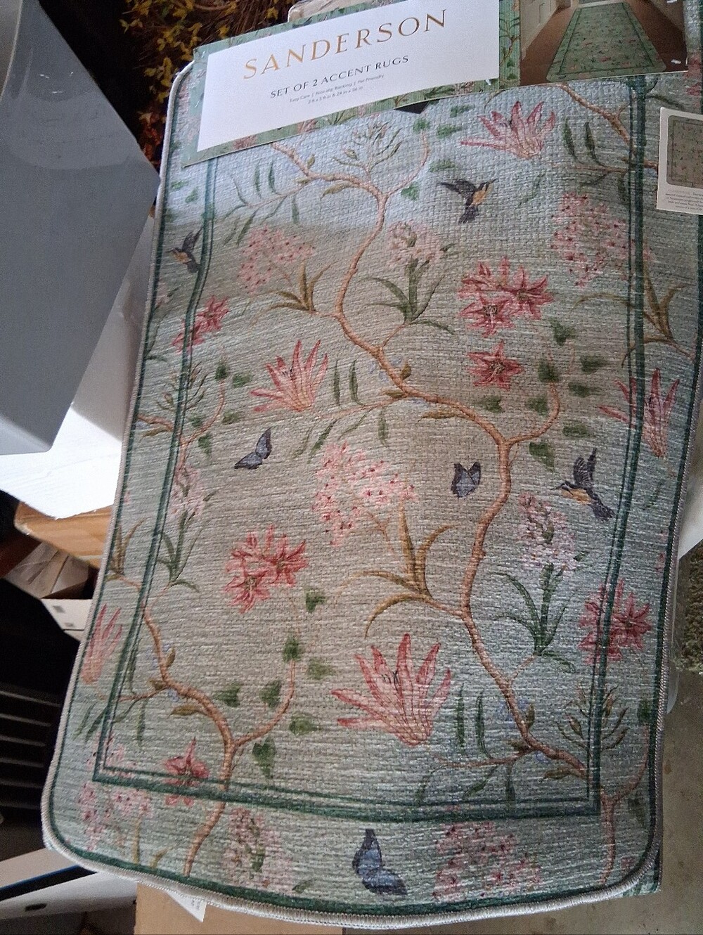 Sanderson /MORRIS GRADEN SPRING FLORAL Green 2rug Set